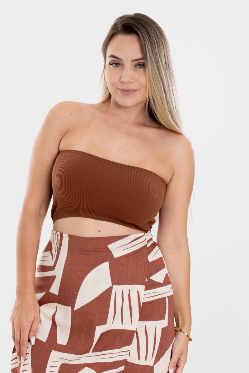 Top Faixa Feminino Poliamida Sem Costura Esportivo VDLJ261